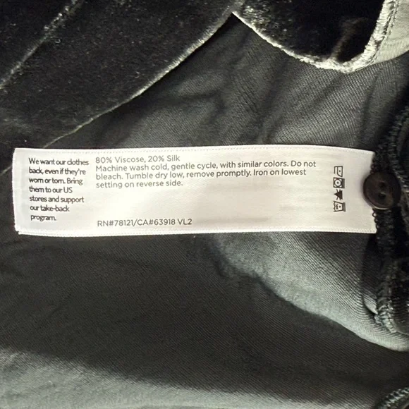 NWT Eileen Fisher Mandarin Collar Long Shirt Silk Ivy Crushed Velvet PL Petite L - Picture 11 of 16